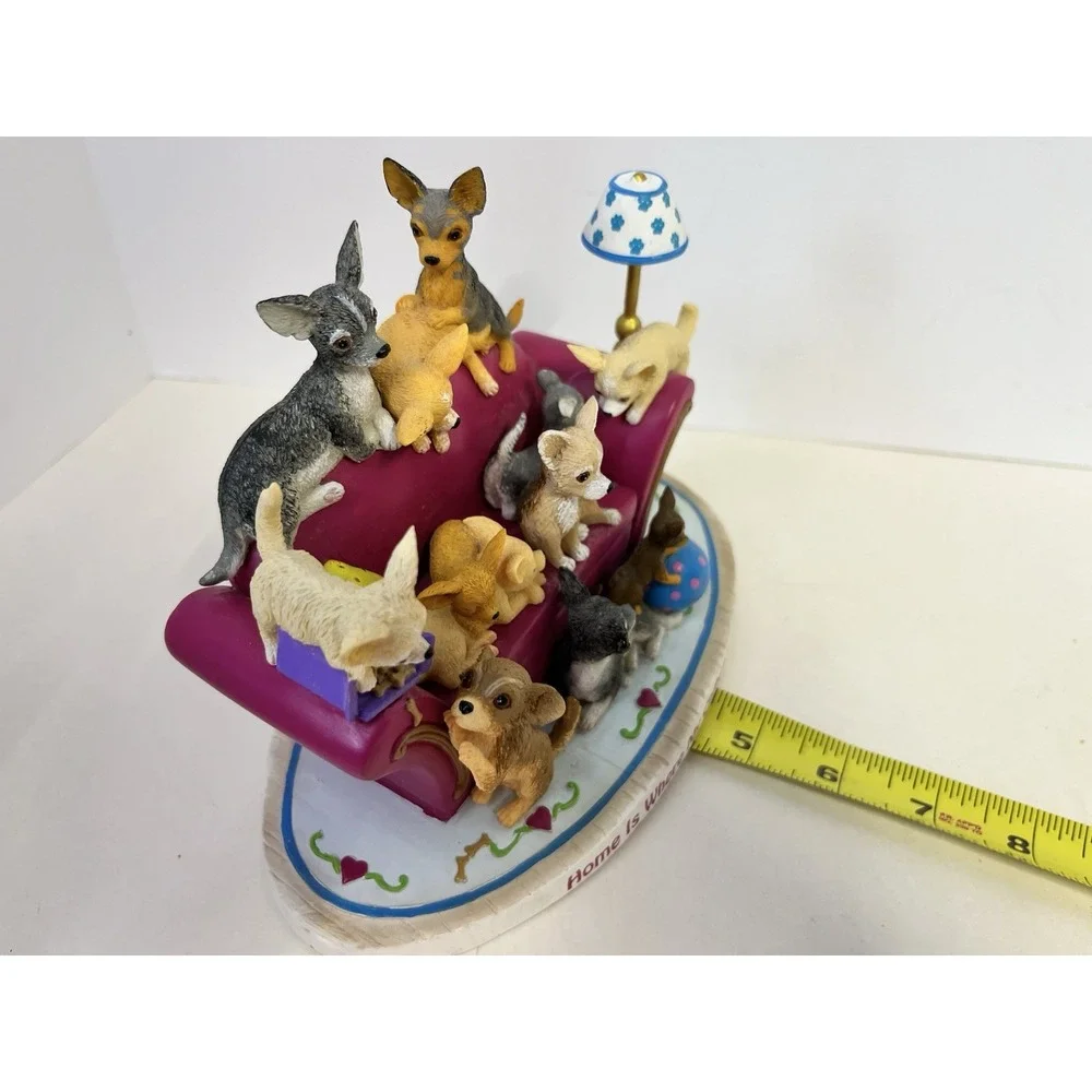Hamilton Collection Home Is Where My Chihuahuas Are Resin Figurine Dogs